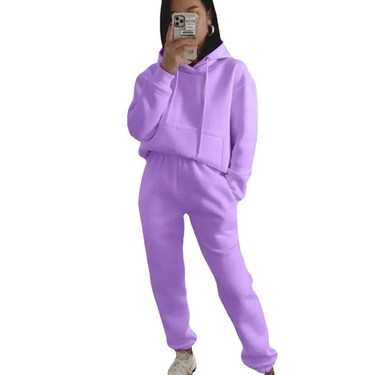 Damen Komfortabler Fleece Hoodie und Jogginghose Set Heidi-Mode