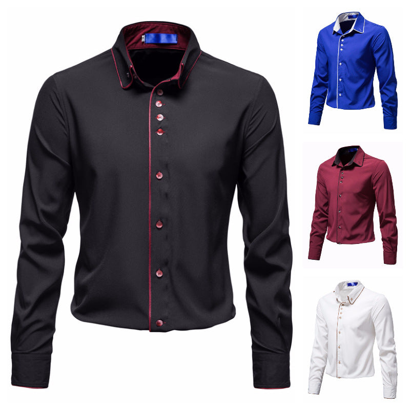 Herren Elegantes Hemd mit kontrastierenden Akzenten Heidi-Mode