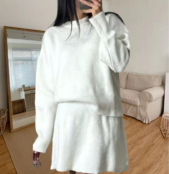 Damen Strickkleid mit voluminösen Ärmeln und lässigem Schnitt Heidi-Mode