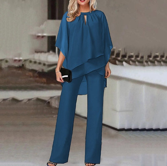 Heidi-Mode | Elegantes Baumwoll-Chiffon-Set [Top + Hose]