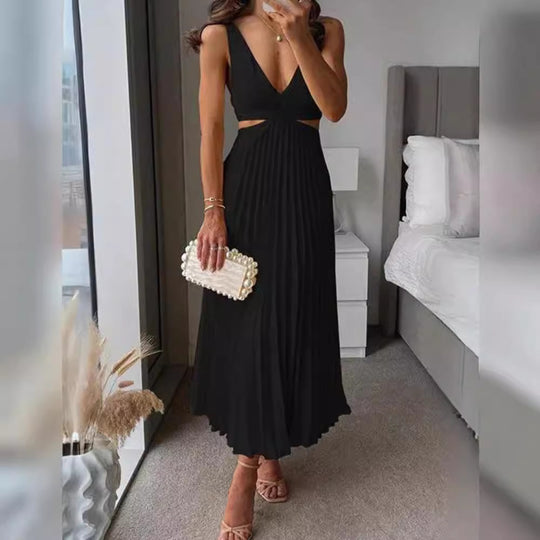 Damen Elegant gefaltetes Abendkleid Heidi-Mode
