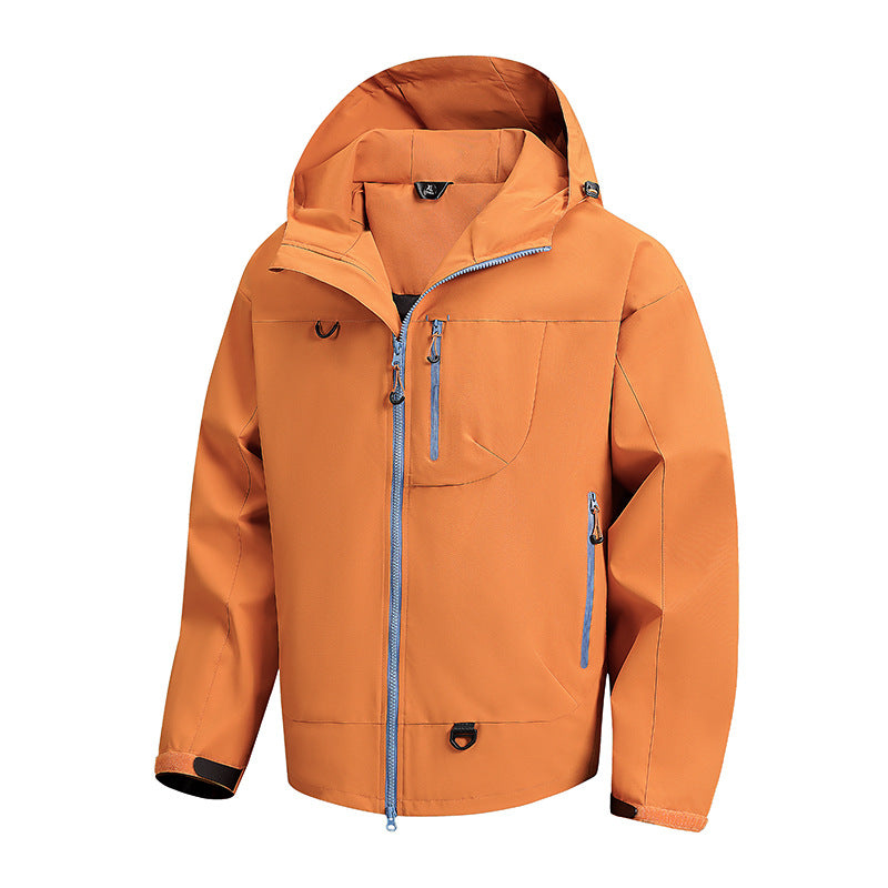 Herren technische Outdoor-Jacke mit Gewebe und verstellbarem Kapuzensystem Heidi-Mode