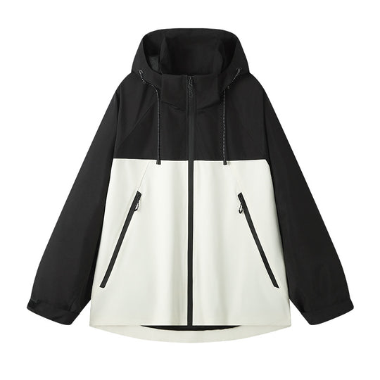 Damen technische Outdoor-Jacke mit verstellbarer Kapuze und funktionalen Reißverschlusstaschen Heidi-Mode
