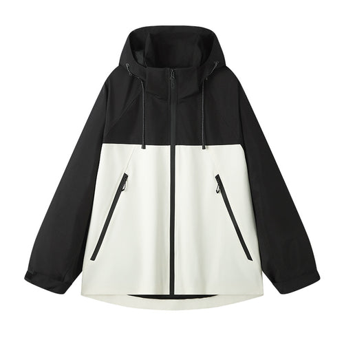 Damen technische Outdoor-Jacke mit verstellbarer Kapuze und funktionalen Reißverschlusstaschen Heidi-Mode