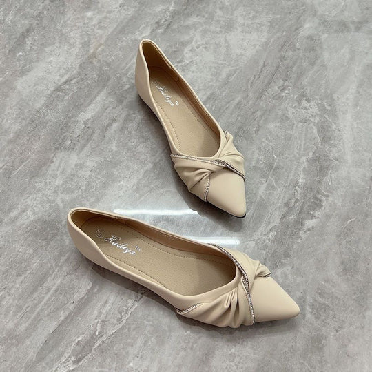 Damen Elegante Ballerinas mit dekorativem Knoten und gepolsterter Innensohle Heidi-Mode