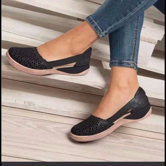 Damen Komfortable Slip-On Schuhe mit atmungsaktivem Obermaterial und rutschfester Sohle Heidi-Mode