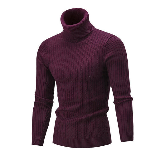 Herren Rollkragenpullover mit strukturiertem Zopfmuster und modernem Schnitt Heidi-Mode