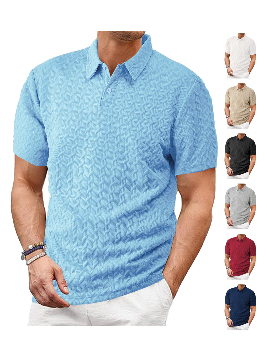 Herren Poloshirt aus atmungsaktiver Baumwolle Heidi-Mode