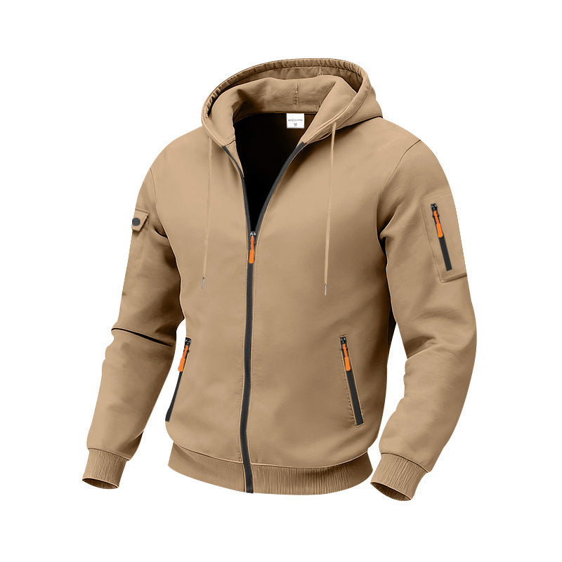 Herren funktionale Kapuzenjacke mit technischen Taschen Heidi-Mode