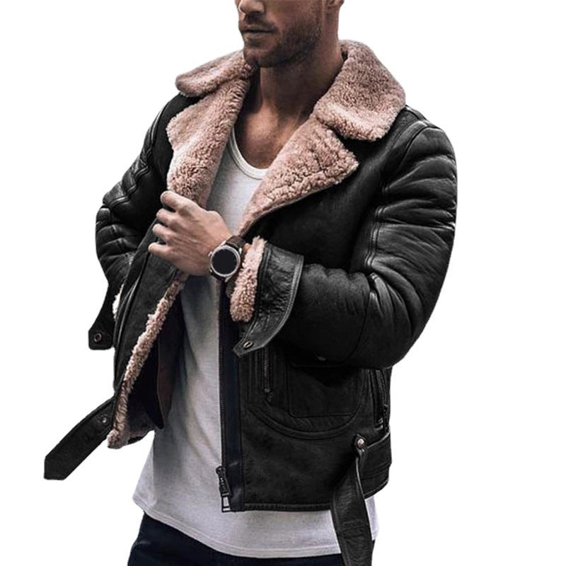 Herren Jacke mit kragenförmigem Teddyfutter Heidi-Mode