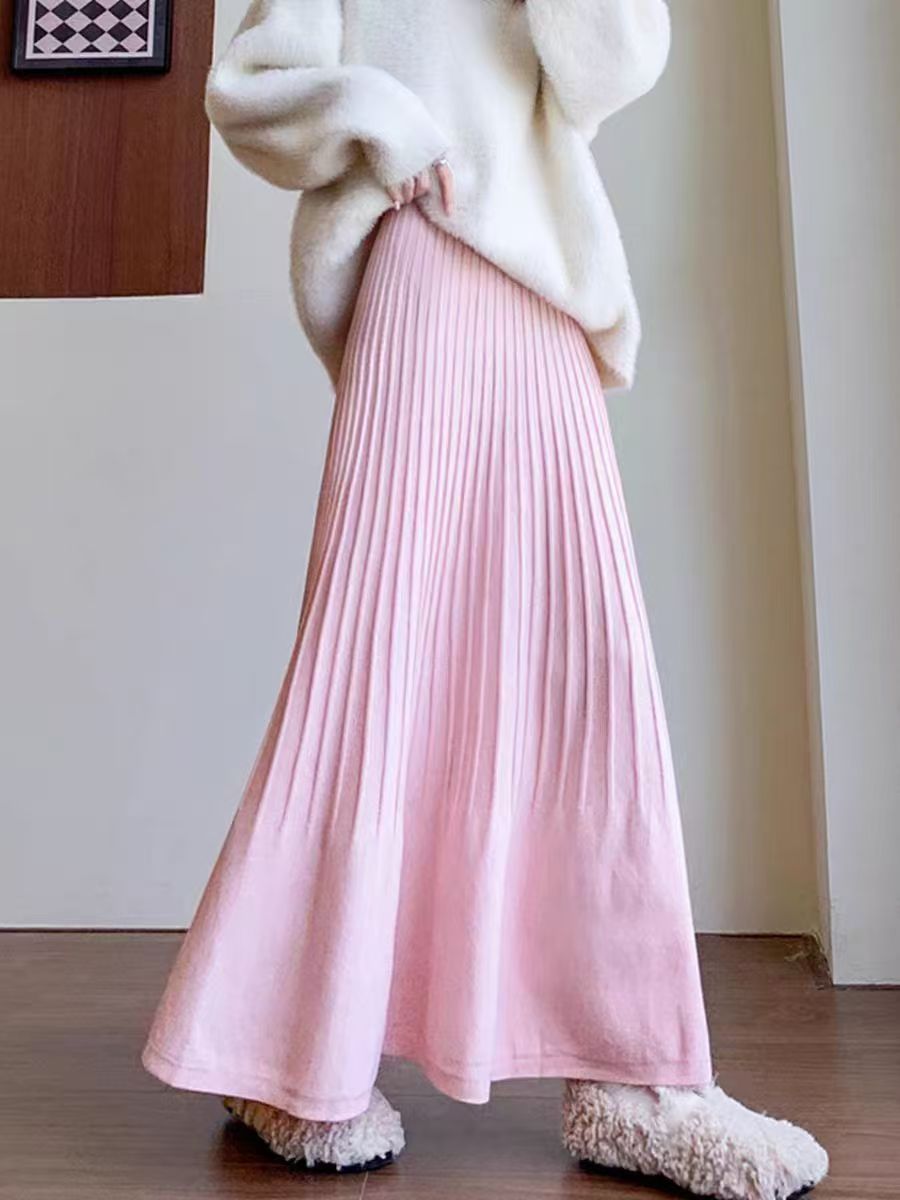 Damen eleganter Faltenrock mit hohem Bund Heidi-Mode