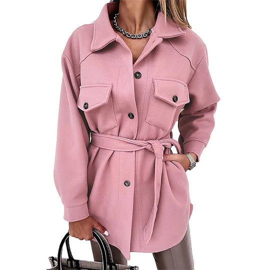 Damen Overshirt-Jacke mit praktischen Taschen und modernem Schnitt Heidi-Mode