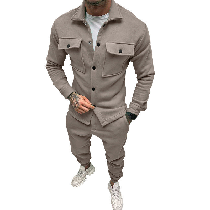 Herren Sportliches Freizeit-Set im lässigen Casual-Look mit funktionalen Taschen Heidi-Mode