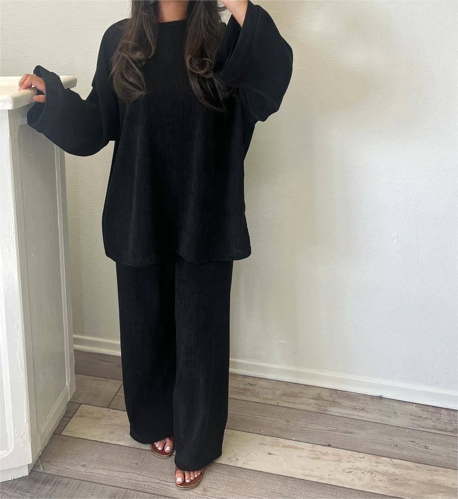 Damen Bequemes und stylisches Lounge-Set aus Rippstrick Heidi-Mode