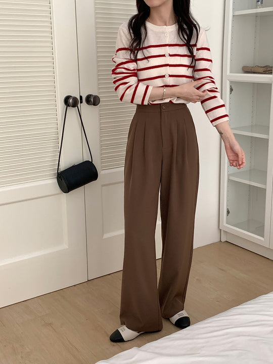 Femme Taillierte Hochtaillierte Weite Hose Heidi-Mode