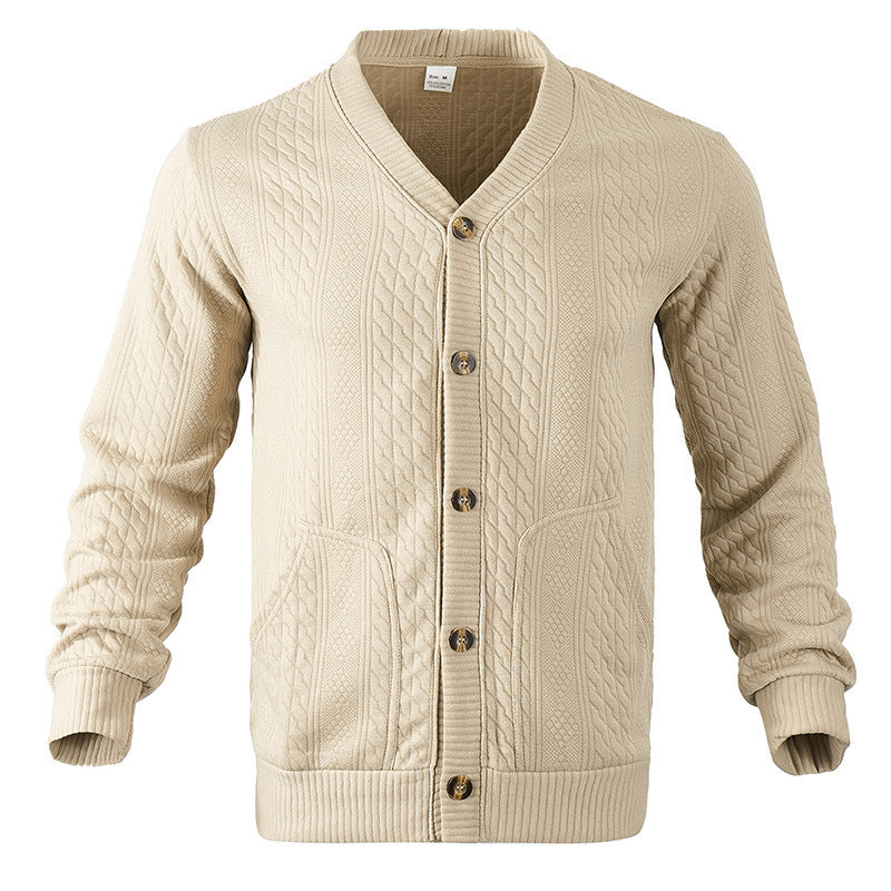 Herren Strickjacke mit strukturierter Oberfläche und praktischen Taschen Heidi-Mode