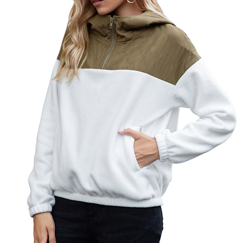 Damen kuschelige Fleecejacke mit Kapuze und praktischen Taschen Heidi-Mode