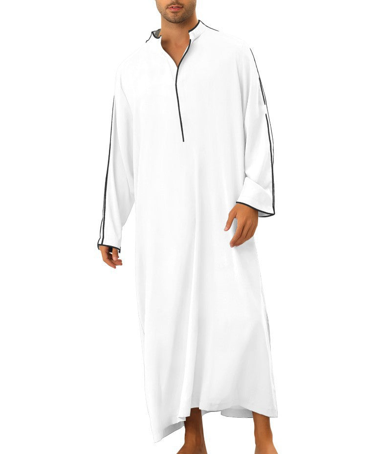 Herren hochentwickelter Kaftan mit sportlichem Stehkragen und eleganten Kontrastdetails Heidi-Mode