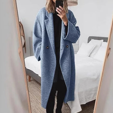Damen Oversized Wollmantel mit klassischem Revers Heidi-Mode