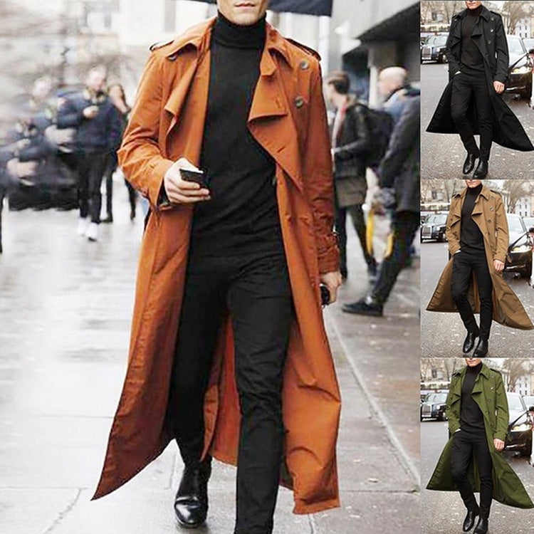 Herren Trenchcoat mit doppelter Knopfleiste und urbanem Design Heidi-Mode