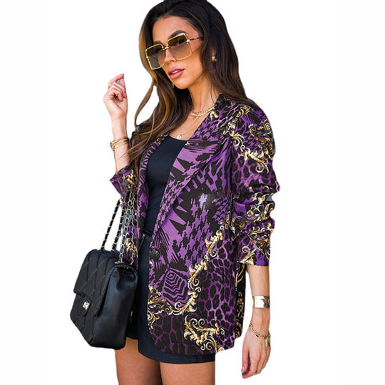 Damen modischer Blazer mit extravaganten Print-Designs und stilvollen Details Heidi-Mode
