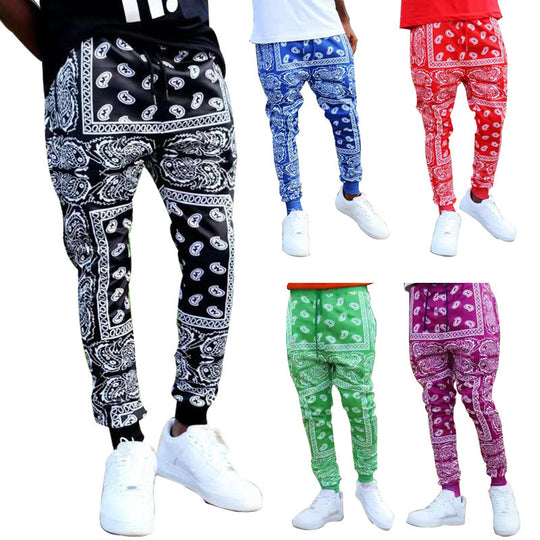 Herren Cargo-Jogginghose im extravaganten Paisley-Muster Heidi-Mode