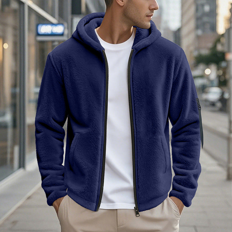 Herren Fleecejacke mit hohem Kragen und Wärmeisolierung Heidi-Mode