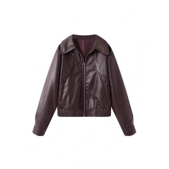 Damen modische Kunstlederjacke mit raffinierter Passform Heidi-Mode