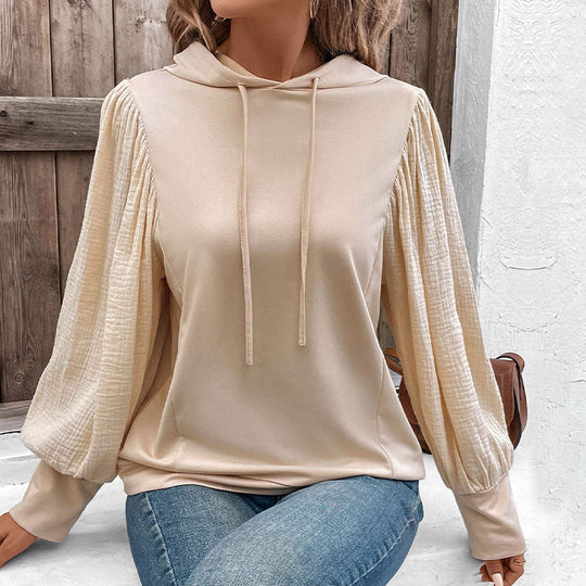 Damen Kapuzenpullover mit voluminösen Ärmeln und praktischen Kängurutaschen Heidi-Mode