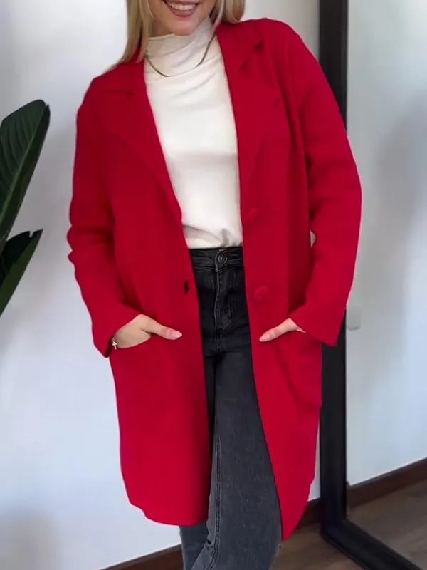 Damen Elegante und bequeme Übergangsjacke mit praktischen Taschen Heidi-Mode