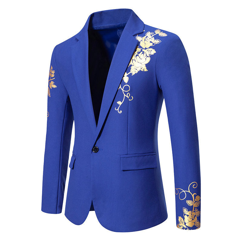 Herren eleganter Blazer mit floralem Gold-Design Heidi-Mode