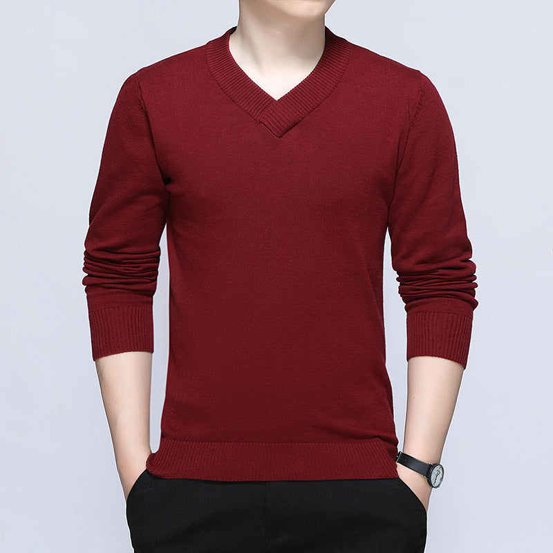 Herren eleganter Pullover mit V-Ausschnitt und feiner Strickstruktur Heidi-Mode
