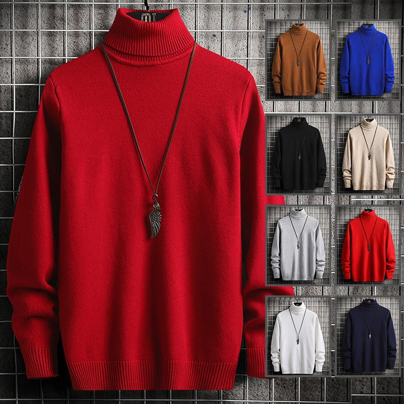 Herren stylischer Rollkragenpullover aus weichem Strickmaterial mit modernen Akzenten Heidi-Mode