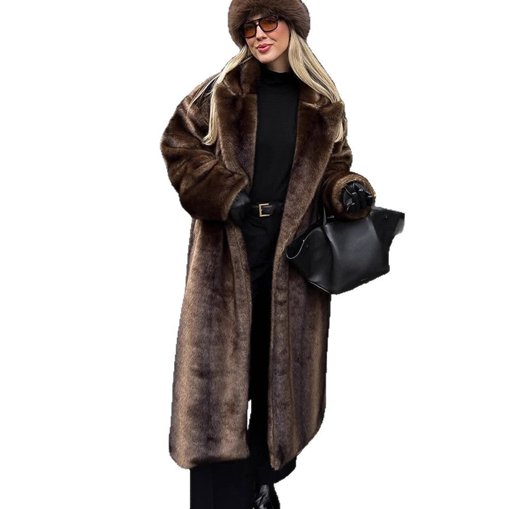 Damen Luxuriöser Kunstpelz-Mantel Heidi-Mode