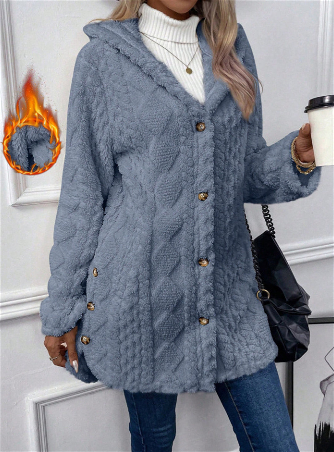 Damen Kuschelige Oversized Jacke Heidi-Mode