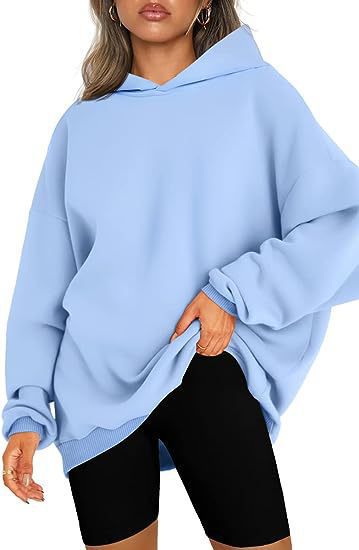 Damen Oversized Kapuzenpullover aus kuscheligem Sweatstoff mit tiefen Schultern Heidi-Mode