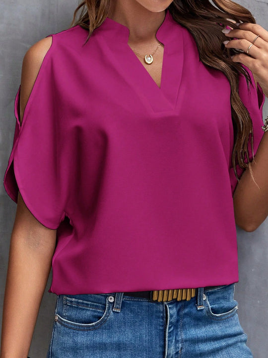 Damen elegante Bluse mit Cut-Out-Ärmeln Heidi-Mode