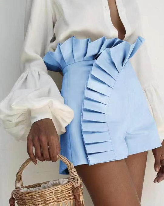 Damen Elegante kurze Hose mit Rüschendetails Heidi-Mode