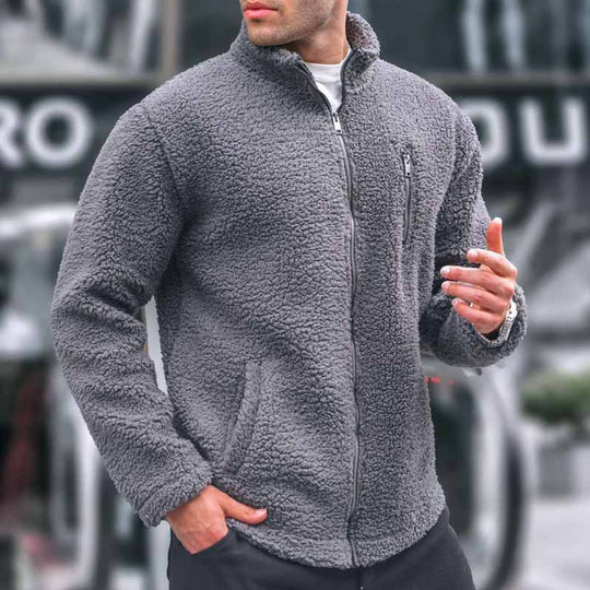 Herren kuschelige Fleecejacke mit praktischem Reißverschluss Heidi-Mode