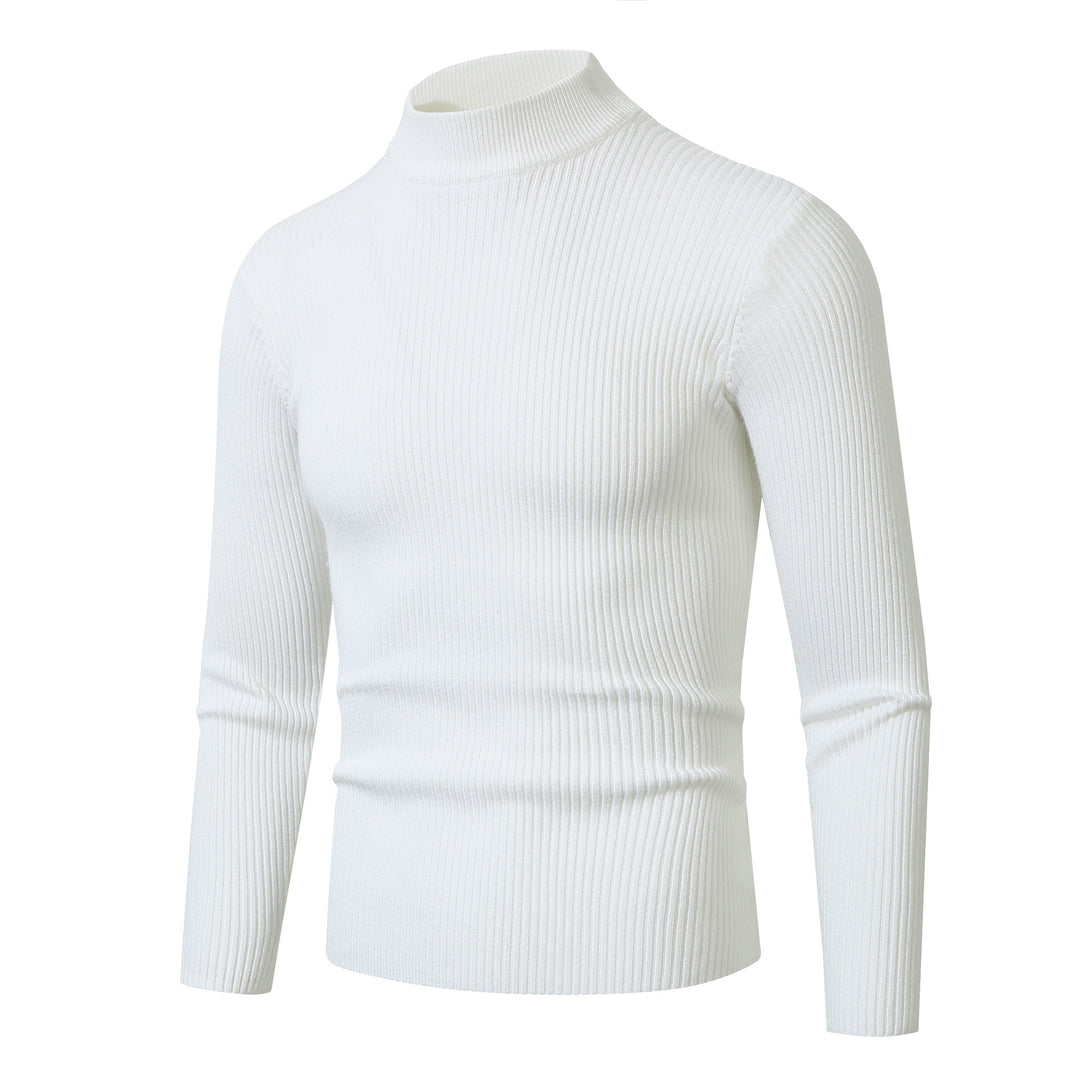 Herren Rollkragenpullover mit geripptem Design Heidi-Mode