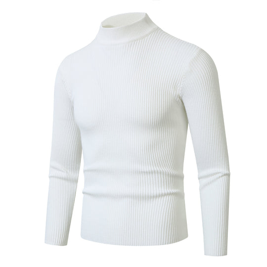 Herren Rollkragenpullover mit geripptem Design Heidi-Mode