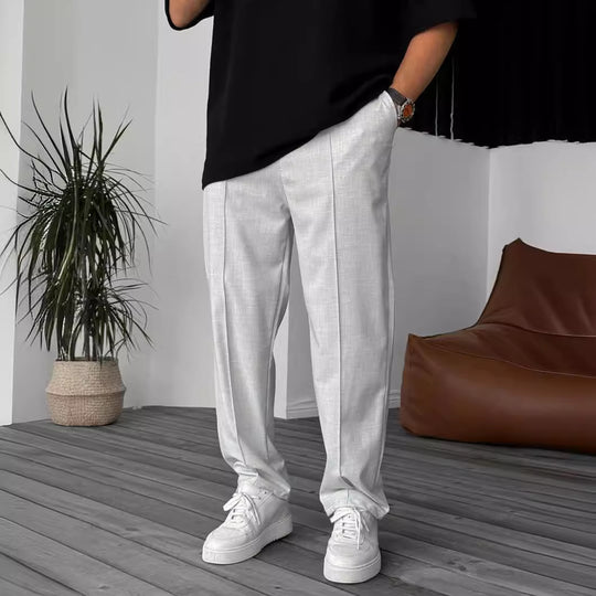 Herren elegante und bequeme Chinohose mit Falten Heidi-Mode