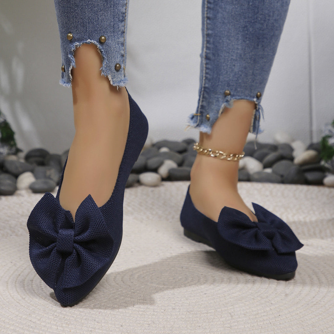 Damen Ballerinas mit dekorativem Schleifendetail und bequemem Fußbett Heidi-Mode