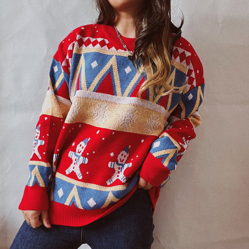 Damen Festlicher Winterpullover mit lebhaftem Weihnachtsdesign Heidi-Mode