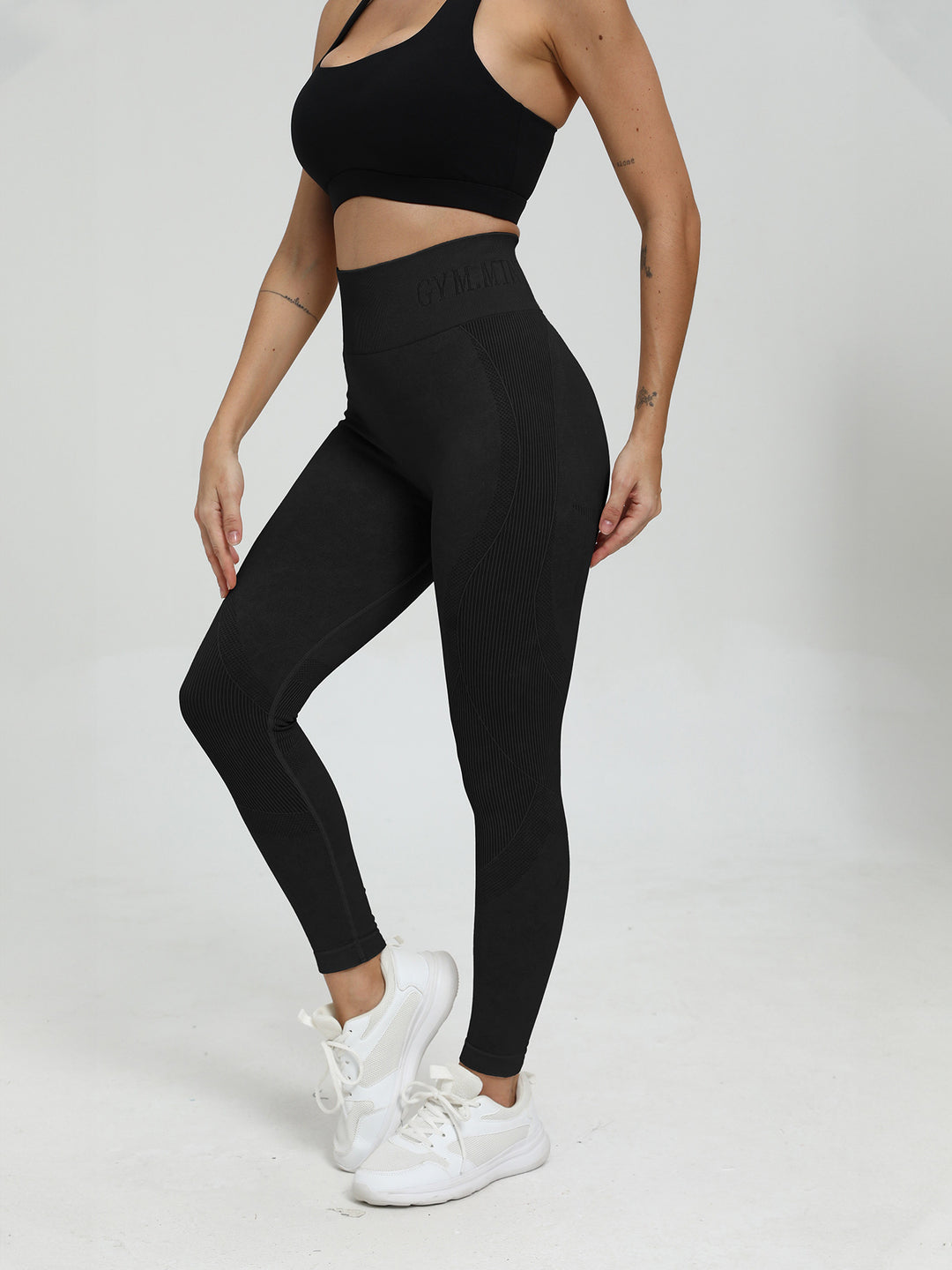 Damen Hochwertige Sportleggings mit hohem Bund Heidi-Mode