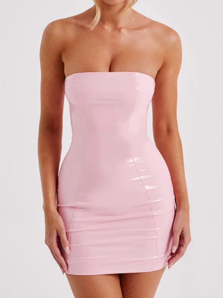 Damen Elegantes und figurbetontes Minikleid aus Glanzmaterial Heidi-Mode