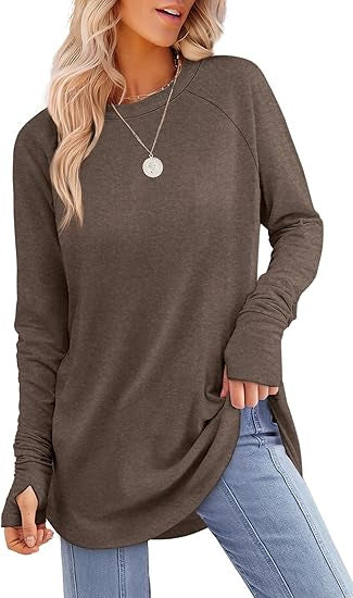 Damen lässiger Langarmshirt mit modernem Schnitt Heidi-Mode