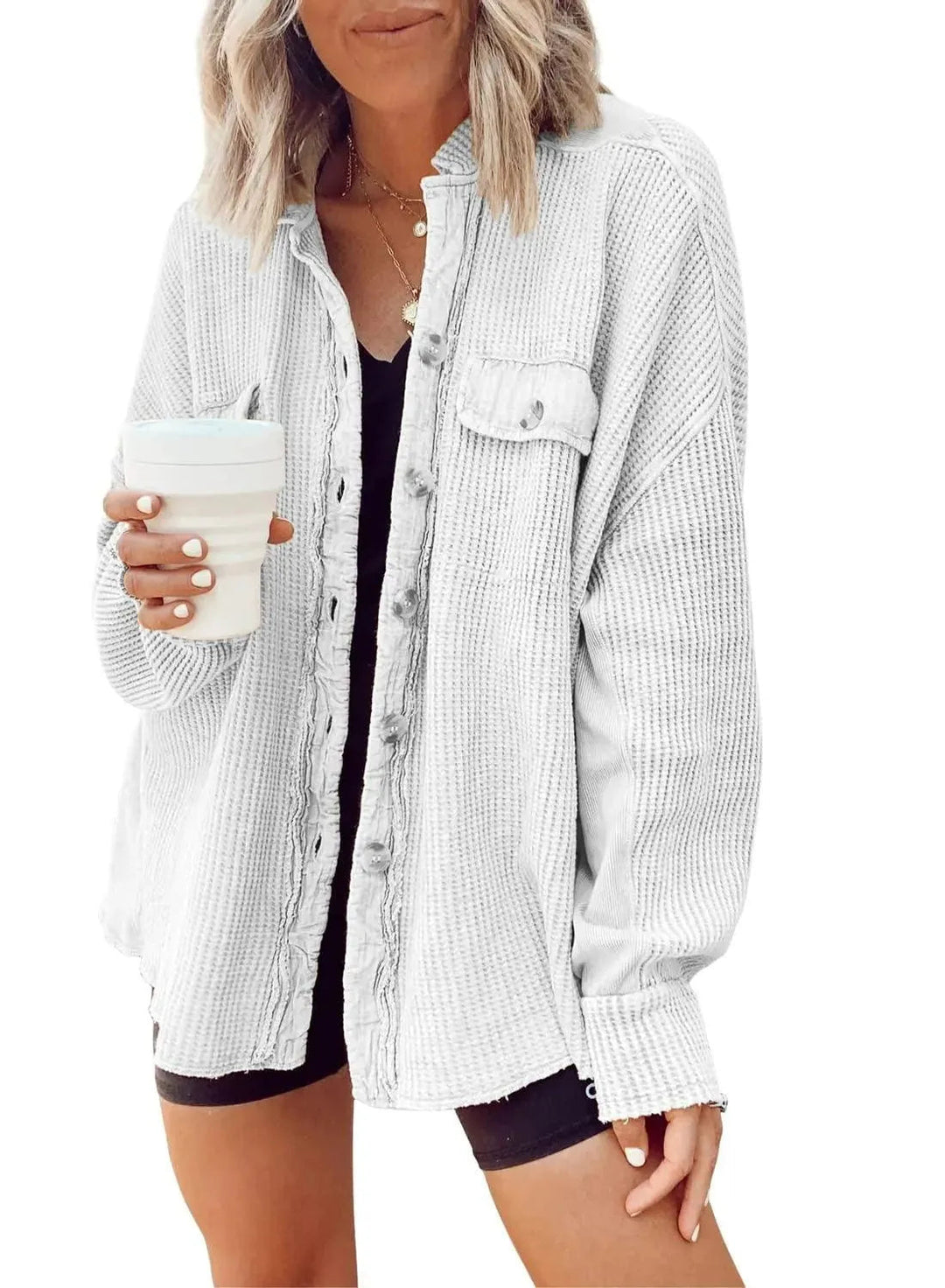 Heidi-Mode | Damen unregelmäßige Hemdjacke