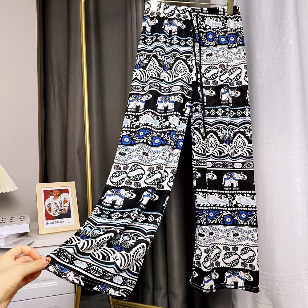 Damen Haremshose mit buntem Elefantenmuster Heidi-Mode