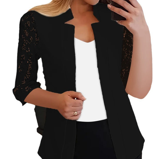 Damen Elegante Blazerjacke mit Spitze Heidi-Mode